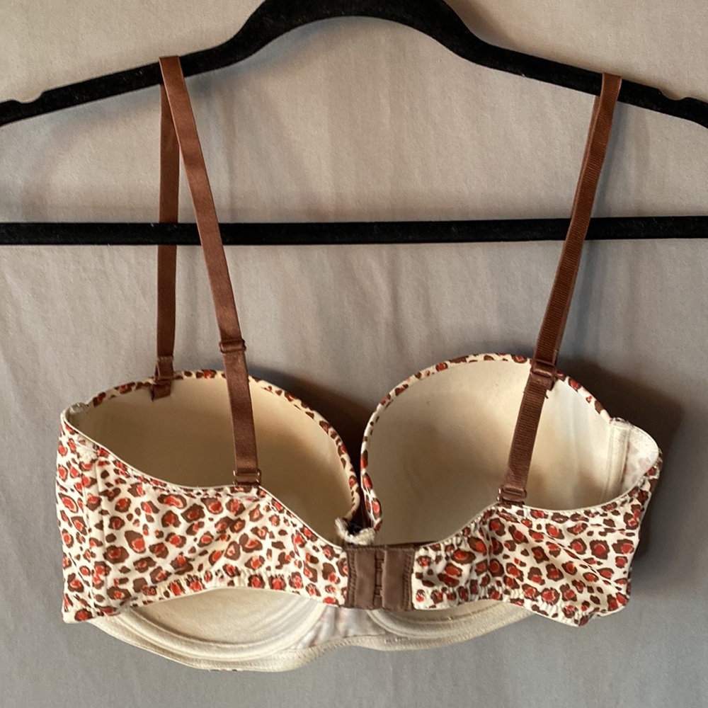 Cheetah Print 36D Removable Strap’s Never Worn Sexy Uplifting Strapless Bra - Picture 3 of 6